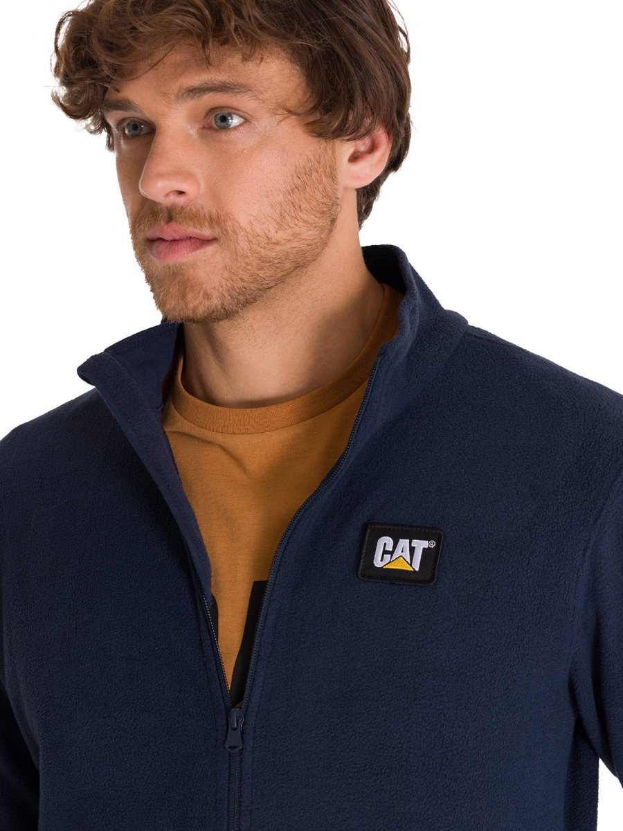 Polar Casual Hombre Microfleece Full Zip Azul Cat - Imagen 5
