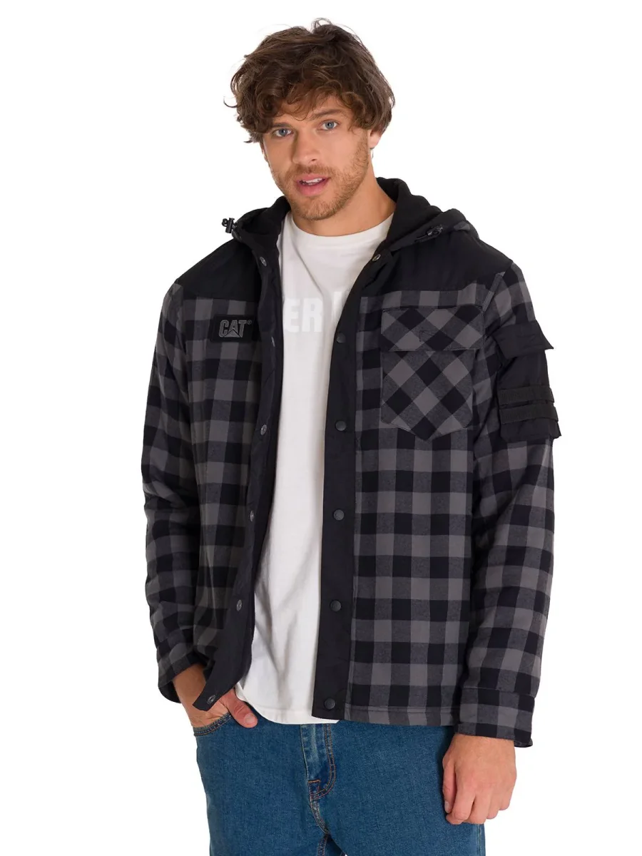 Chaqueta Manga Larga Hombre Sequoia Shirt Gris Oscuro Cat - Imagen 3