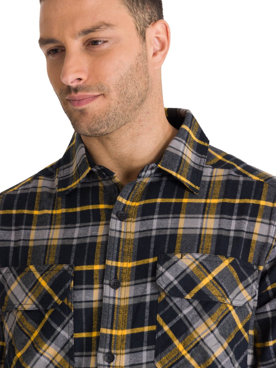 Chaqueta Manga Larga Hombre Buffalo Check Heavyweight Overshirt Negra Cat - Imagen 5