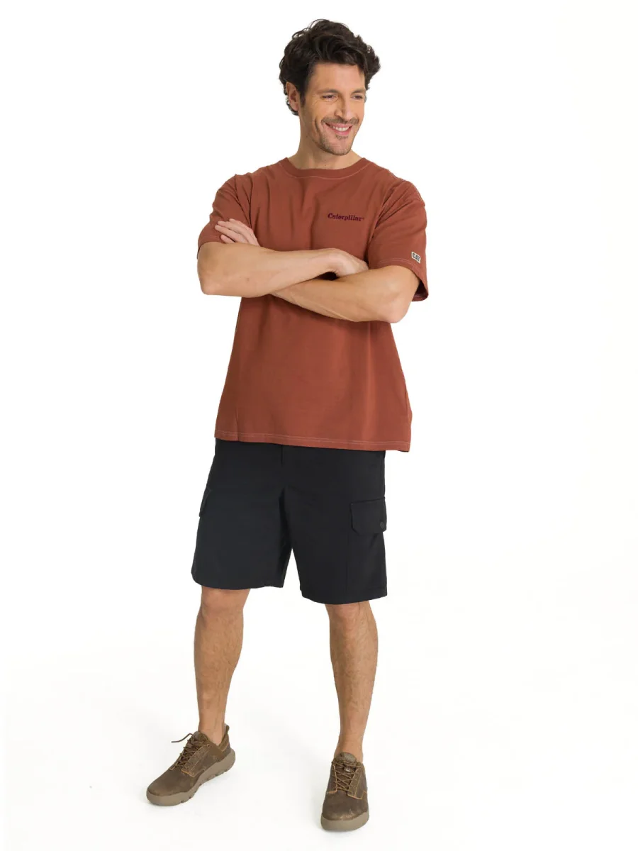 Polera Casual Hombre Heavyweight Relaxed Ladrillo CAT - Imagen 6