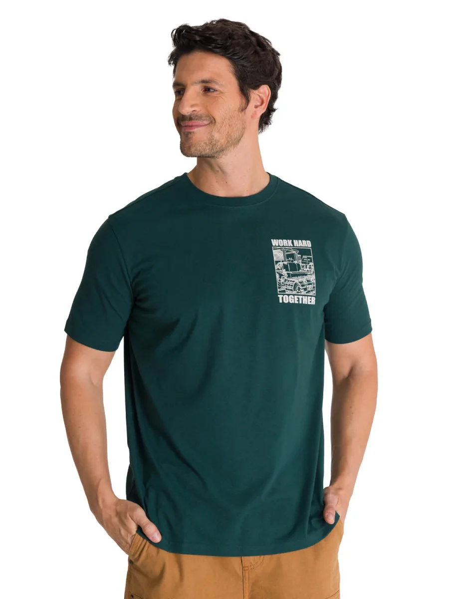 Polera Manga Corta Hombre Heritage Diseño Petroleo CAT - Imagen 3