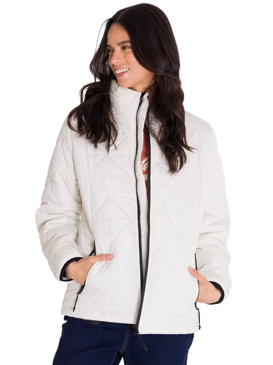 Parka Manga Larga Mujer W Mediumweight Insulated Triangle Quilted Perla Cat - Imagen 3