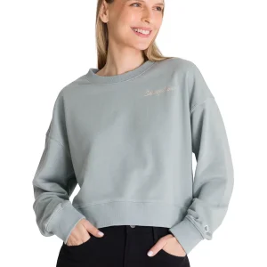 Polerón Crewneck Mujer Relaxed French Terry Celeste CAT