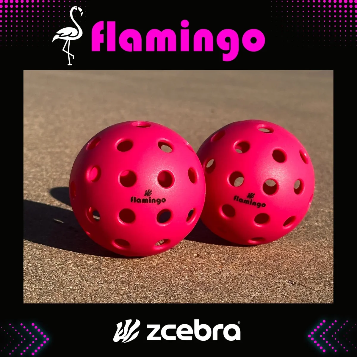 Pack 45 pelotas pickleball Zcebra Onsight Flamingo Edition - Imagen 2