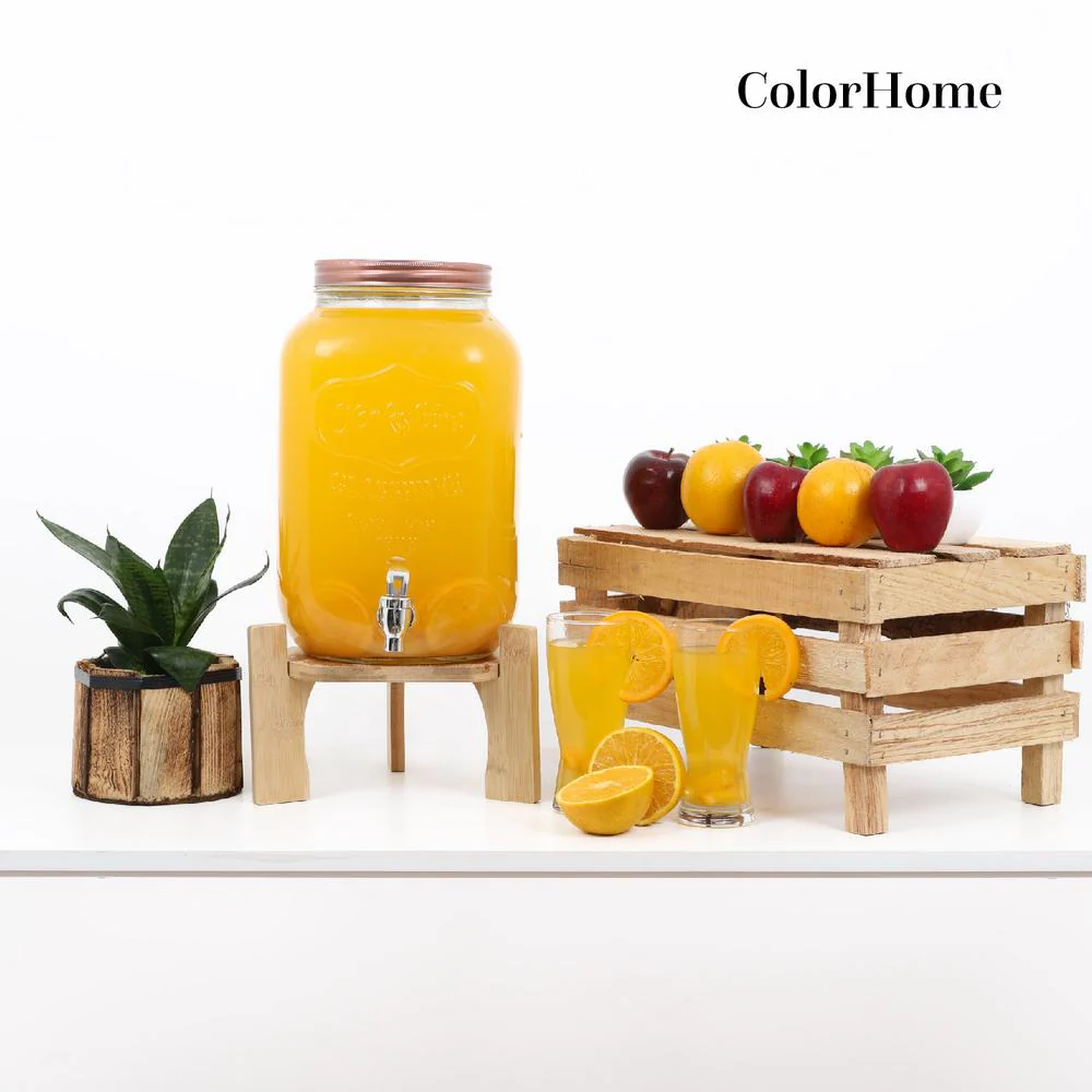 Dispensadores Bebidas 4 y 8 Litros Mason Jar Vitrolero Bambu - Imagen 9
