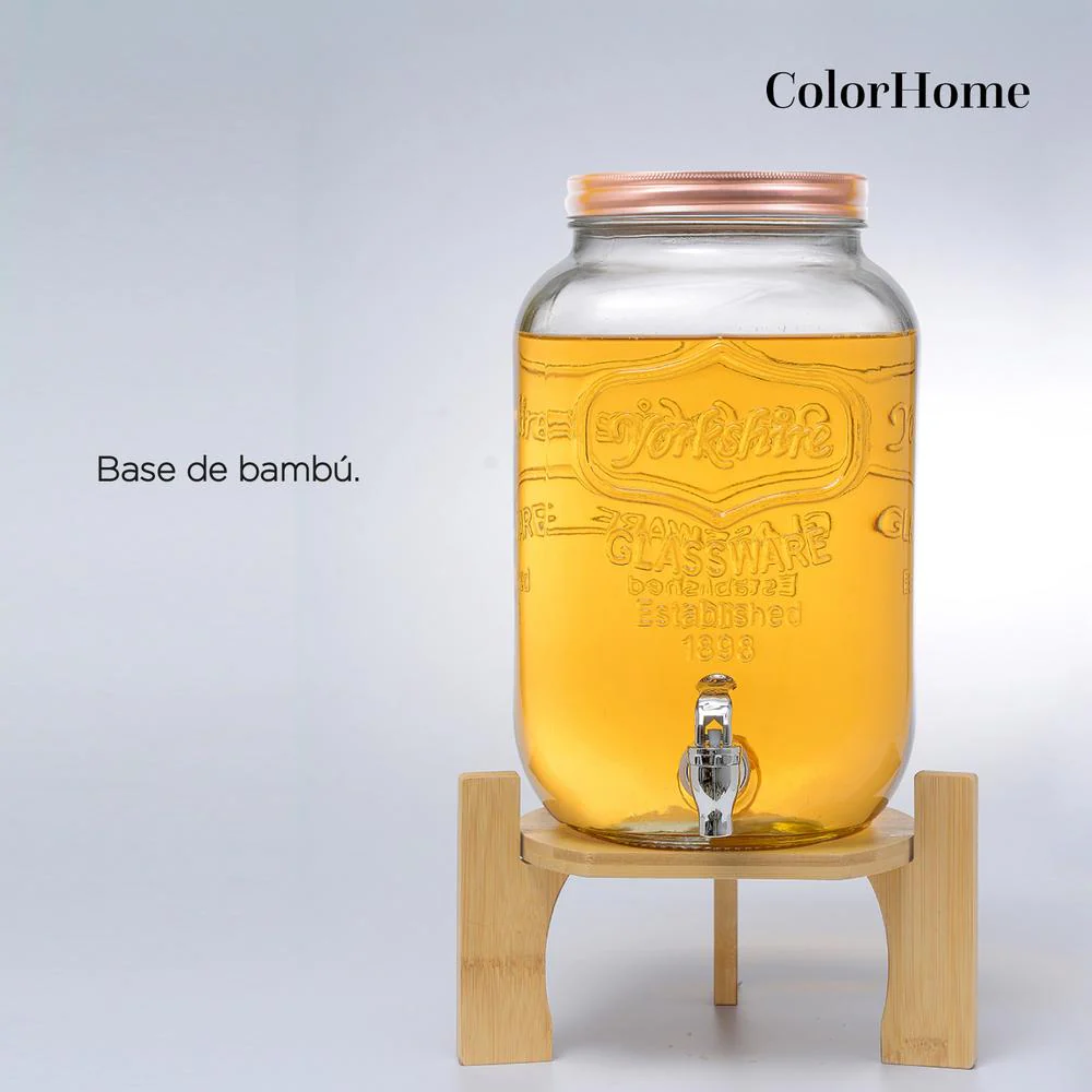 Dispensadores Bebidas 4 y 8 Litros Mason Jar Vitrolero Bambu - Imagen 7