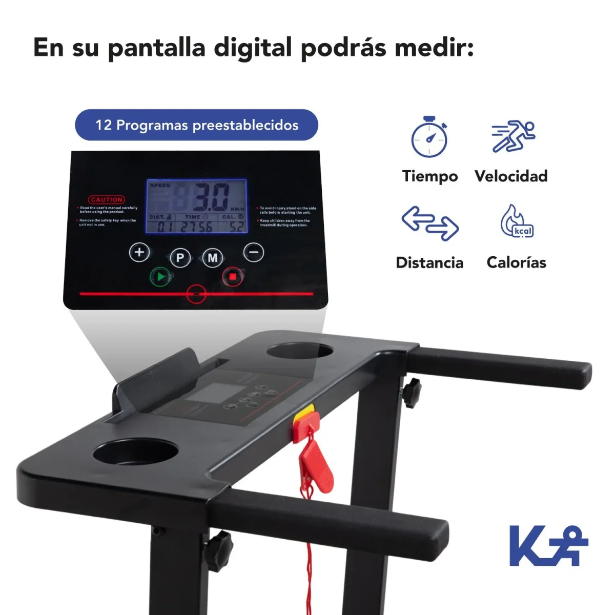 Caminadora Electrica Plegable Color Negro Kingsports - Imagen 4