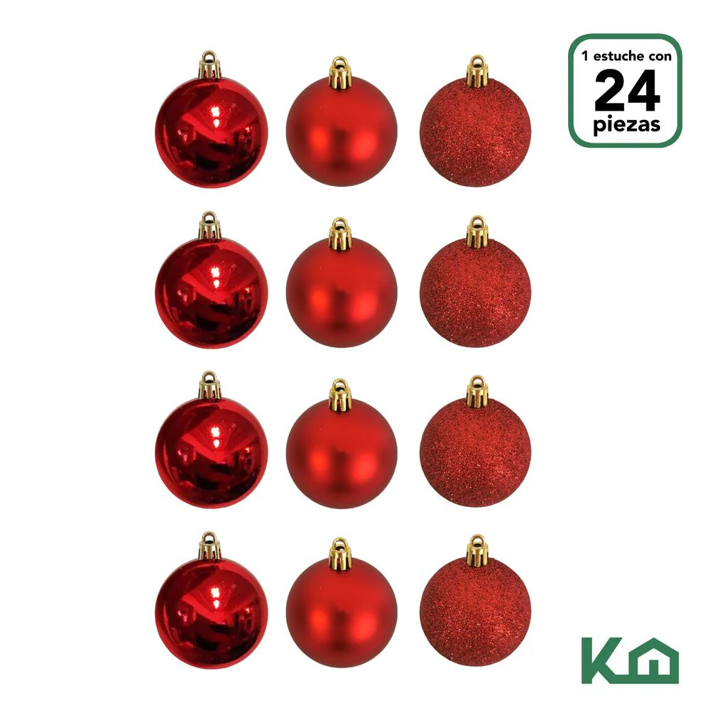 Adornos Navidad 24pz Decoracion Esferas Navideñas 6cm Arbol - Imagen 9