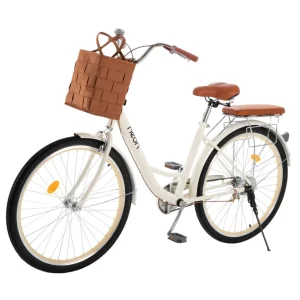 Bicicleta Urbana R26 Vintage Con Canastilla Retro Clásica