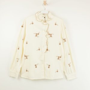 Blusa bordado flores crudo – Ouka