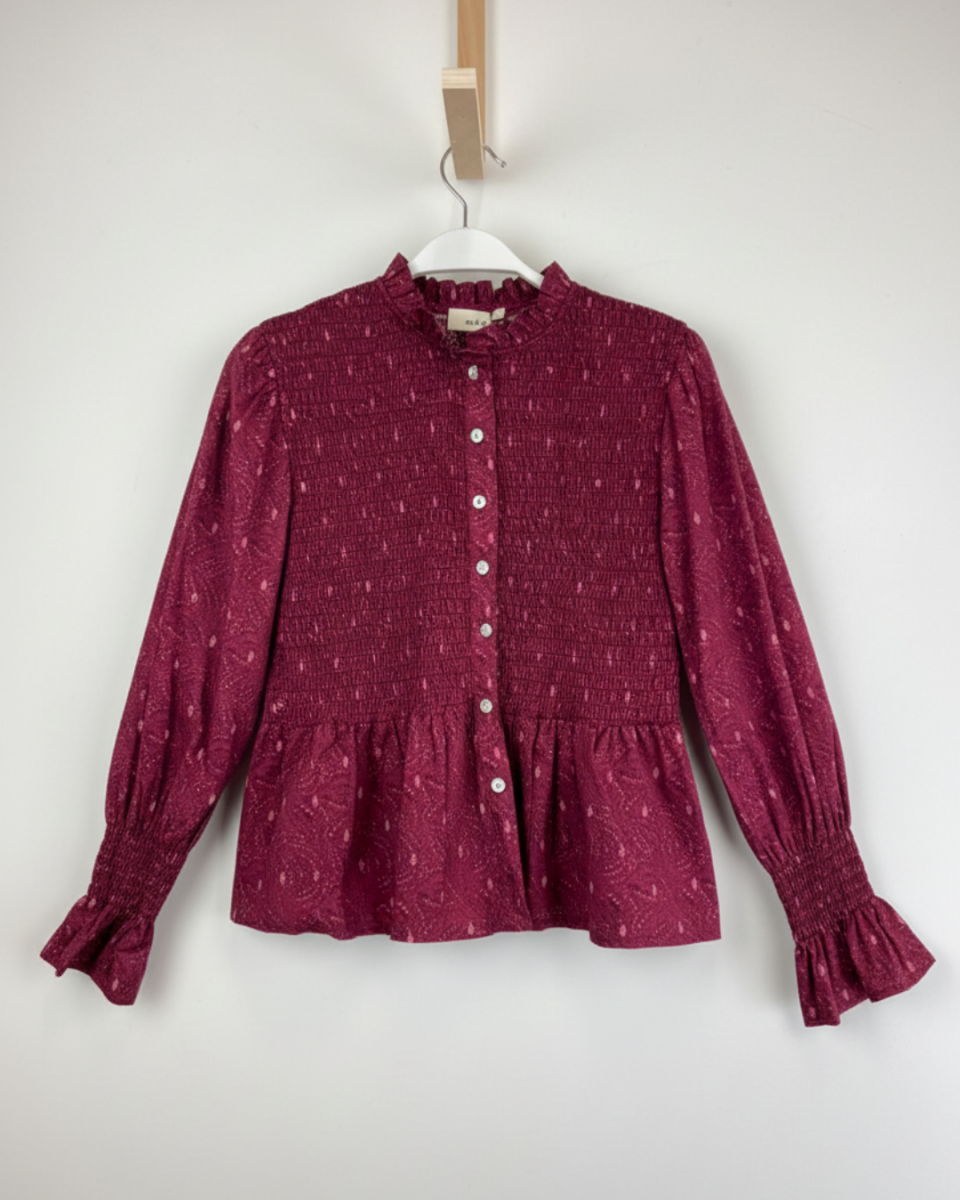 Blusa estampada con fruncido – Ouka - Imagen 2