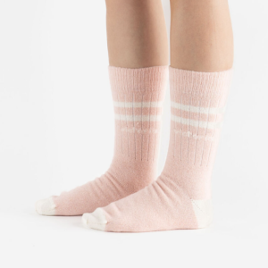 Calcetín cachemir rosa pastel con rayas – VICTORIA