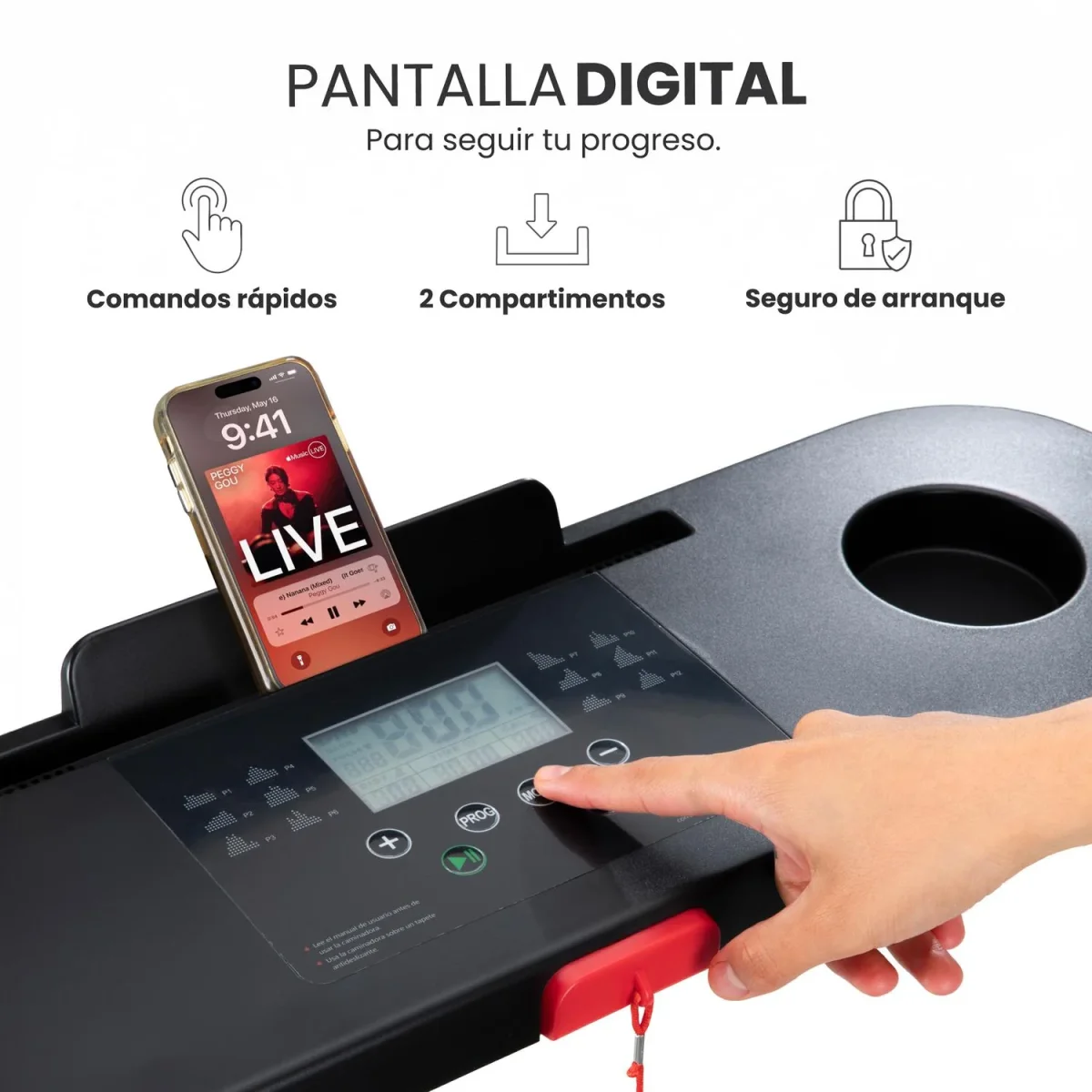 Caminadora Eléctrica Plegable Pantalla LCD - Imagen 5