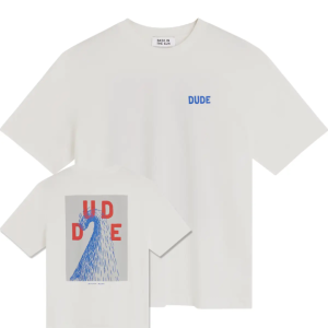 Camiseta Dude blanca print – Bask In The Sun