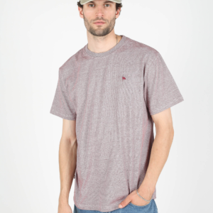 Camiseta Smith burdeos jaspeada de rayas finas – Wemoto