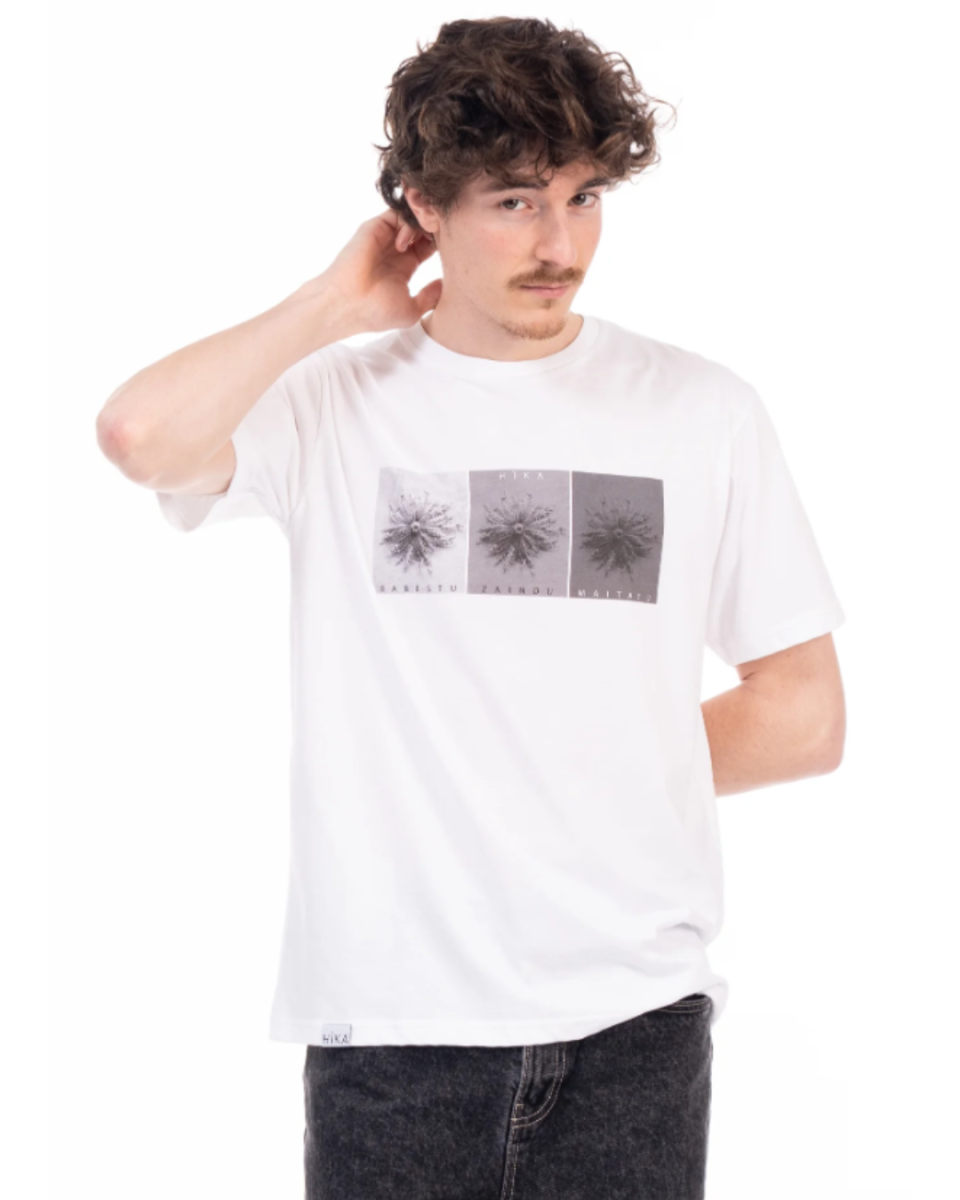 Camiseta Eguzkiloreak blanca print – Hïka Basque Brand - Imagen 2