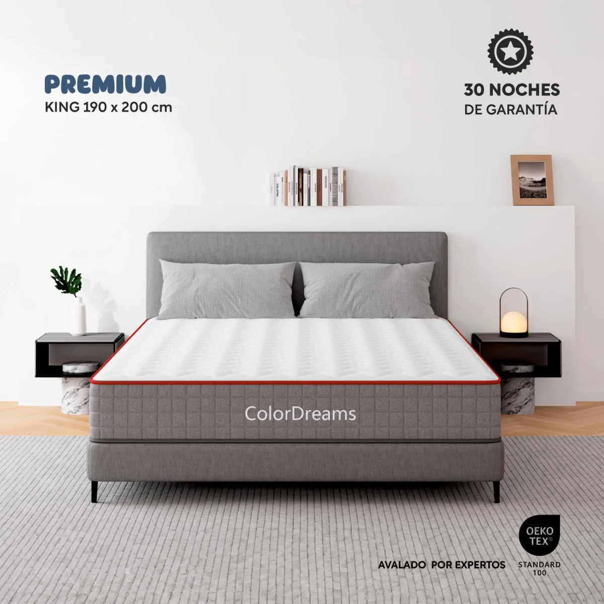 Colchón King Size Caja Híbrido Resorte Pocket + Espuma 20 cm - Imagen 3