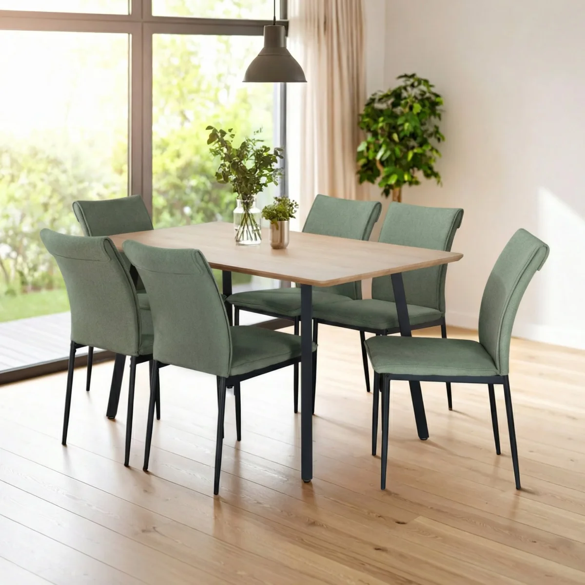 Comedor 6 Sillas Modelo Vita Estilo Madera Moderno Elegante