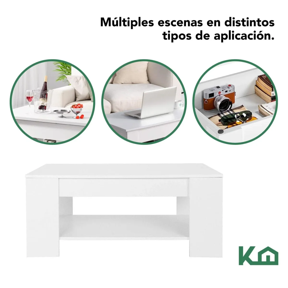 Mesa De Centro Elevable De Madera Con Compartimento Oculto - Imagen 8