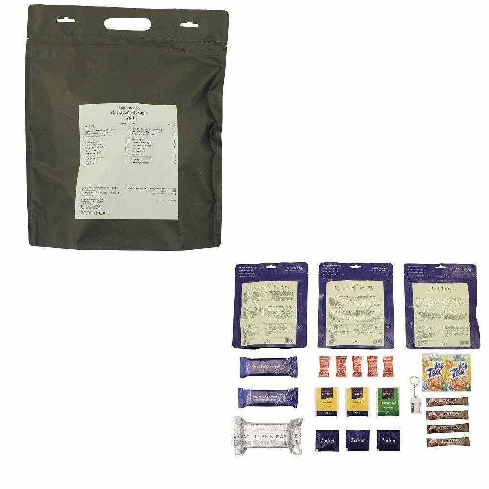 Emergency army survival food 1 day 24h ration military Meal Food prepper MRE (TYP4) - Imagen 2