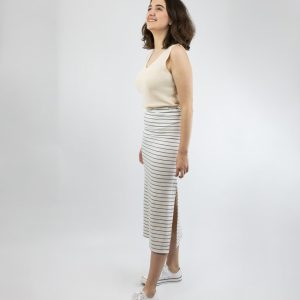 Falda midi de rayas