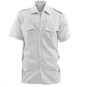 Genuine Austrian army button down shirt short sleeve grey military surplus NEW