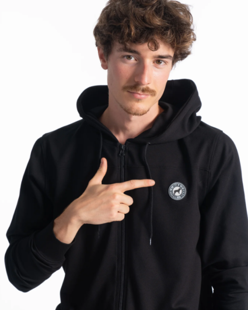 Sudadera Gara negra con cremallera – HÏKA - Imagen 3
