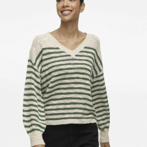 Jersey de punto de rayas verde oliva – VILA