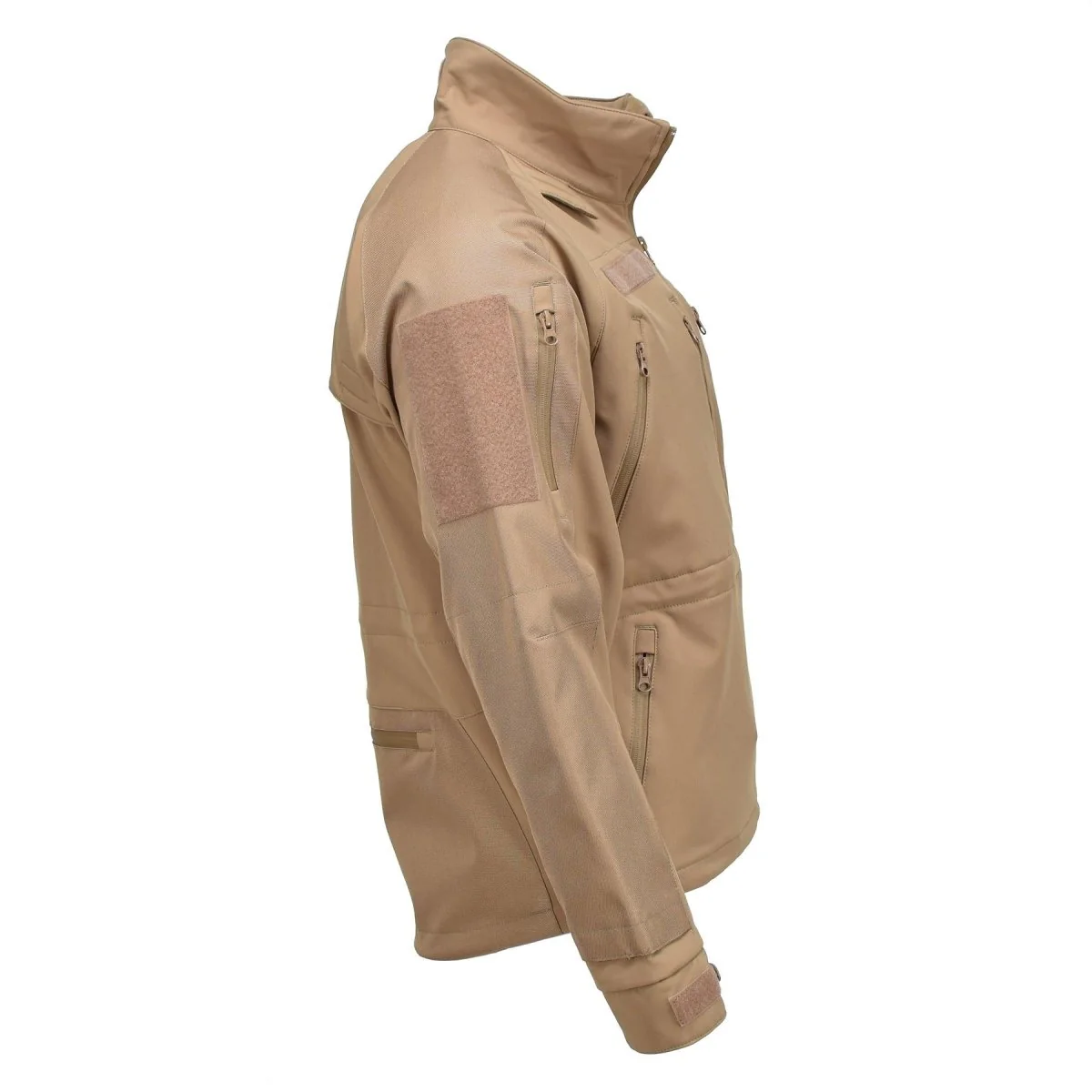 MIL-TEC windproof hiking jacket soft shell stormproof zips fleece liner Coyote - Imagen 5