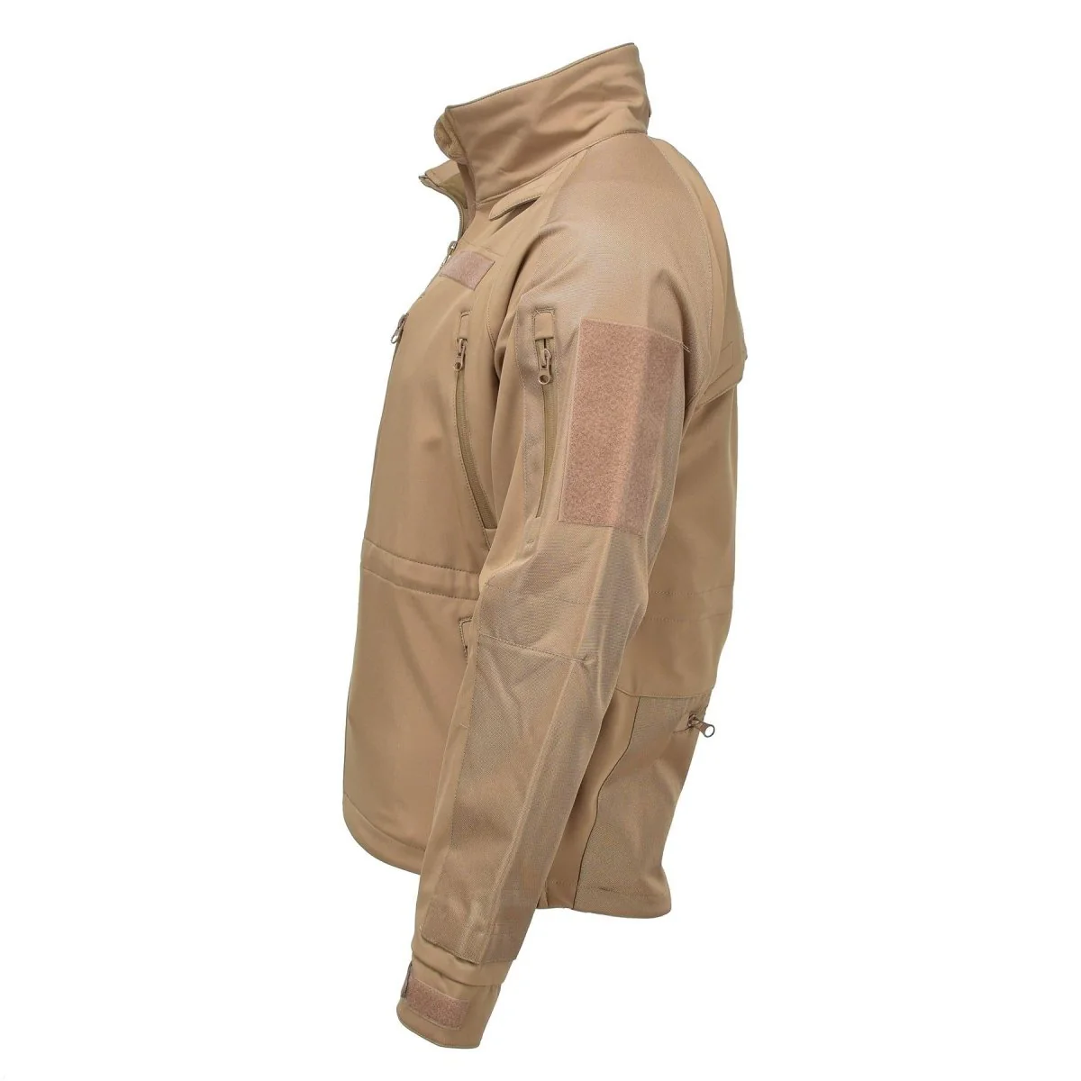 MIL-TEC windproof hiking jacket soft shell stormproof zips fleece liner Coyote - Imagen 4