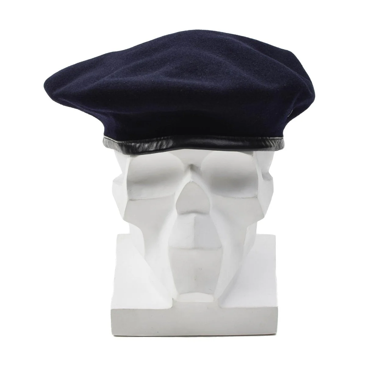 Original French Army dark blue wool beret command lightweight cap vintage NEW - Imagen 3