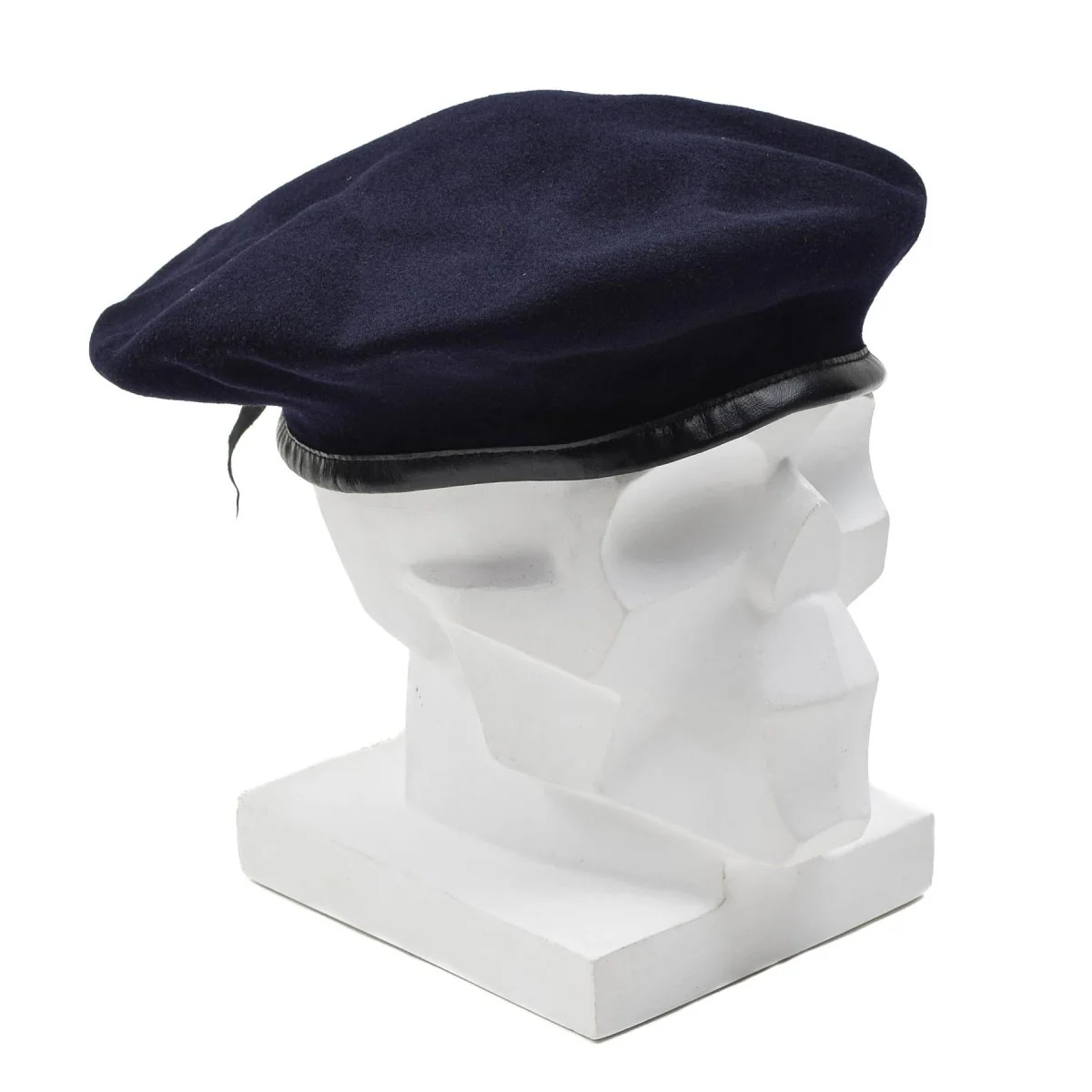 Original French Army dark blue wool beret command lightweight cap vintage NEW - Imagen 4