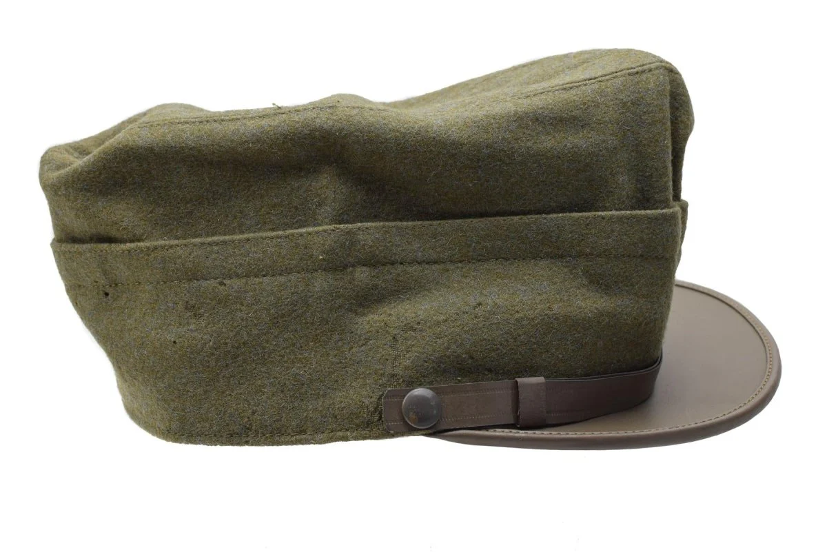 Original Italian military snapback field cap olive wool lightweight vintage - Imagen 3