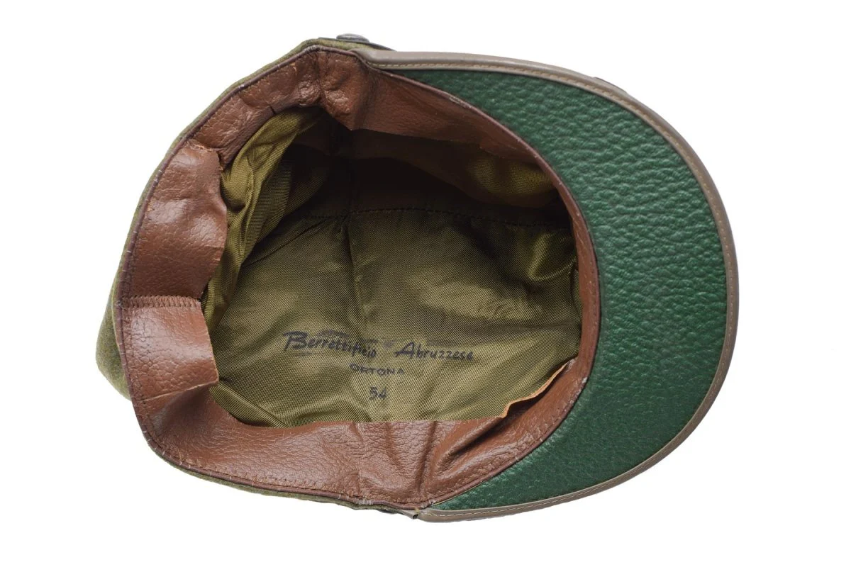 Original Italian military snapback field cap olive wool lightweight vintage - Imagen 5