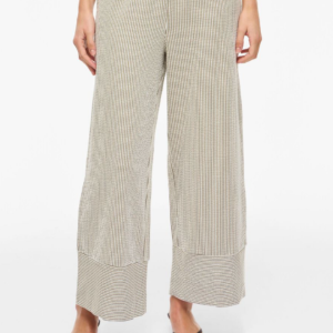 Pantalón ancho beige de rayas – VILA