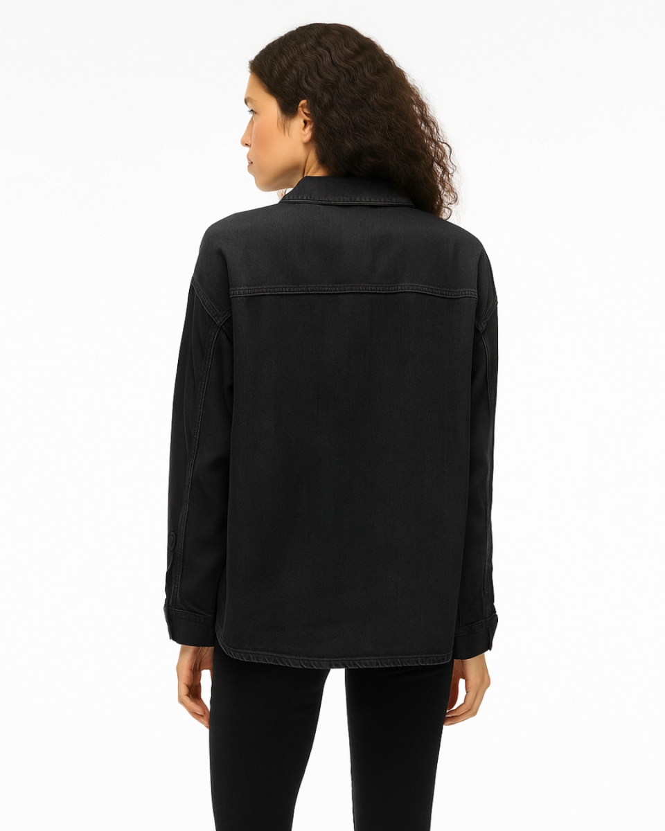 Sobrecamisa Vikiki denim negro – VILA - Imagen 4