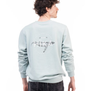 Sudadera Orio verde agua con print – Hïka Basque Brand