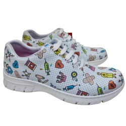 Zapatilla de Cordones Perforada Mod: Atea Estampado.